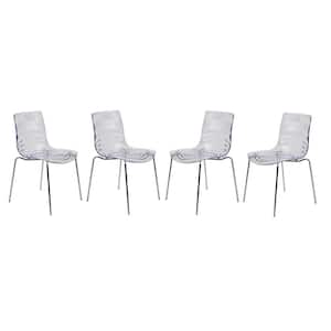 Astor Clear Plastic Dining Chair Set of 4