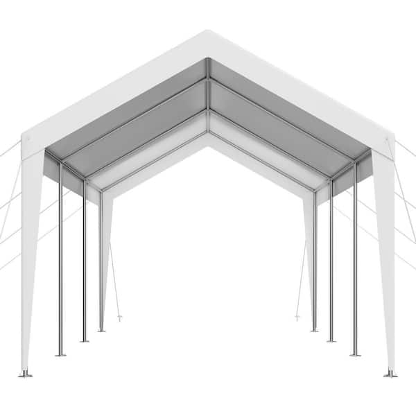 Carport 10 x 20 ft. Outdoor, Potable, Heavy Duty, UV-Resistant and Water-Resistant, All-Season, Storage Shed, White