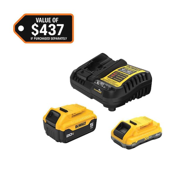 20V MAX Lithium-Ion Starter Kit with 4.0 Ah and 5.0 Ah Batteries and Charger