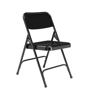200 Series Black Premium All-Steel Double Hinge Folding Chair (4-Pack)