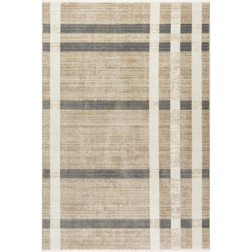 "Adie Rustic Plaid Area Rug Light Beige 8' 10"" ft. x 13' ft. Area Rug" price history on PriceWatchPro