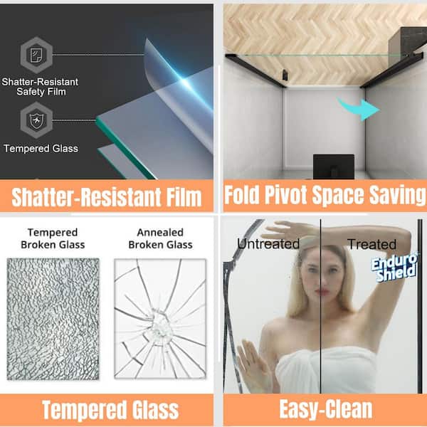 34 to 35-1/2 in. W x 72 in. H Pivot Swing Frameless Shower Door in Brushed Nickel with Clear Glass