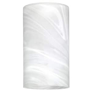 7-7/8 in. Hand-Blown White Alabaster Large Cylinder Shade with 2-1/4 in. Fitter and 4-5/8 in. Width