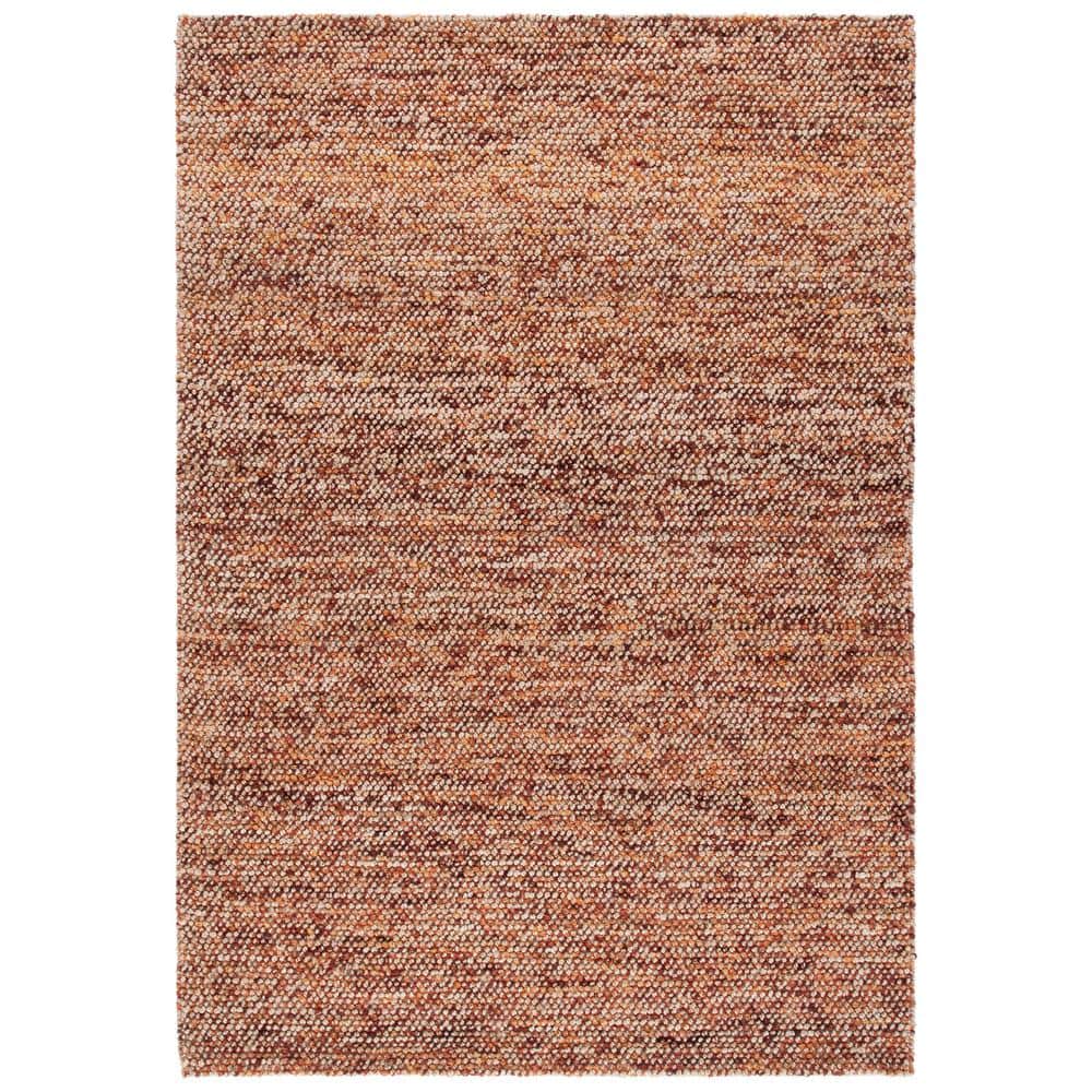 Bohemian Natural Rust Hand-Knotted Wool Area Rug - 4' x 6'