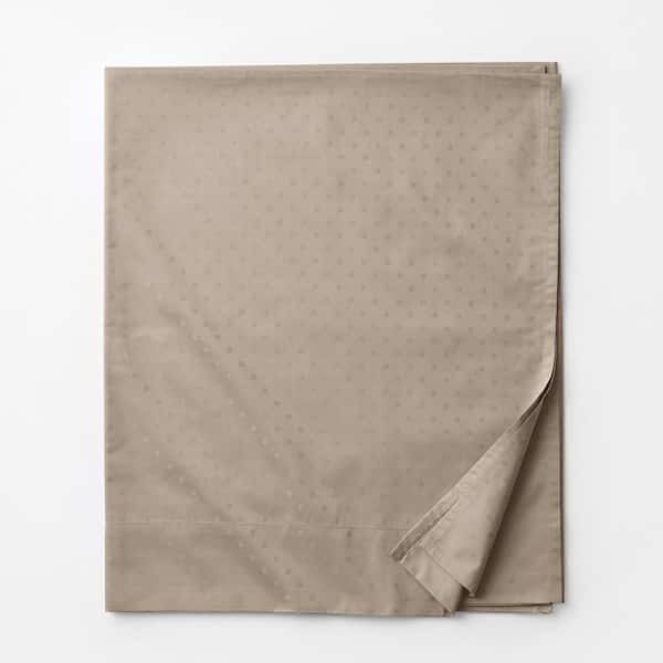 The Company Store Legends Luxury Dot Cobblestone 500-Thread Count Cotton Sateen Full Flat Sheet