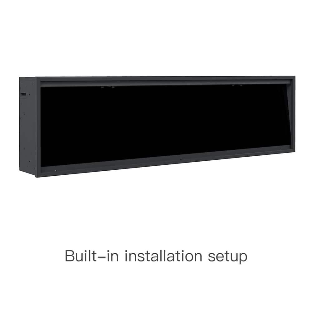 Black Wall Mounted Electric Fireplace with Mantel