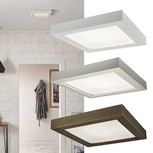 Roomside Decorative 110 CFM Ceiling Bathroom Exhaust Fan with Square LED Panel and Easy Change Trim, ENERGY STAR