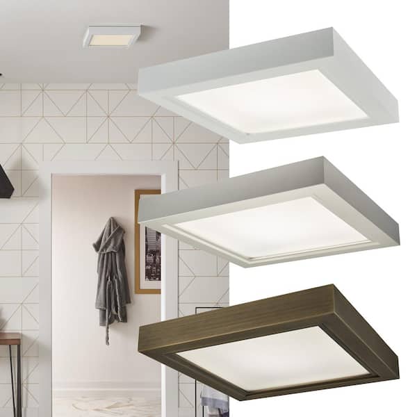 Broan-NuTone Roomside Decorative 110 CFM Ceiling Bathroom Exhaust Fan with Square LED Panel and Easy Change Trim, ENERGY STAR