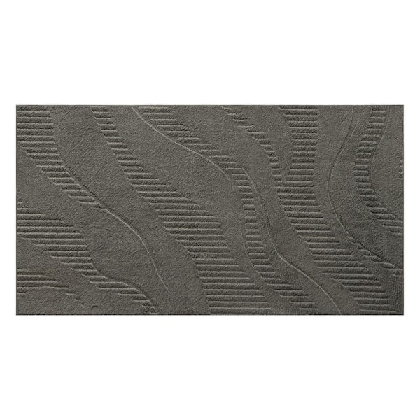 Lane Painterly Wave Washable Indoor 2 ft. x 3 ft. Charcoal Grey Polyester Area Rug