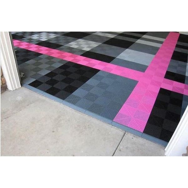 2.75 in. x 12 in. Jet Black Pegged Polypropylene Ramp Edging for Diamondtrax Home Modular Flooring (10-Pack)