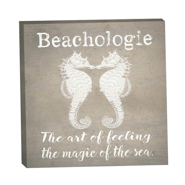 Beachologie Magic of the Sea Painted by Grotto Studios 1-Piece Unframed Graphic Print Typography 16 in. x 16 in.