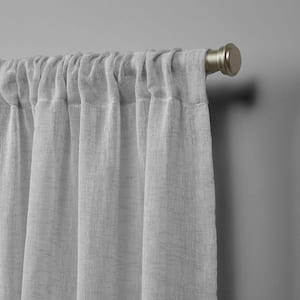 Belfry Silver Solid Sheer Rod Pocket Curtain, 50 in. W x 84 in. L (Set of 2)