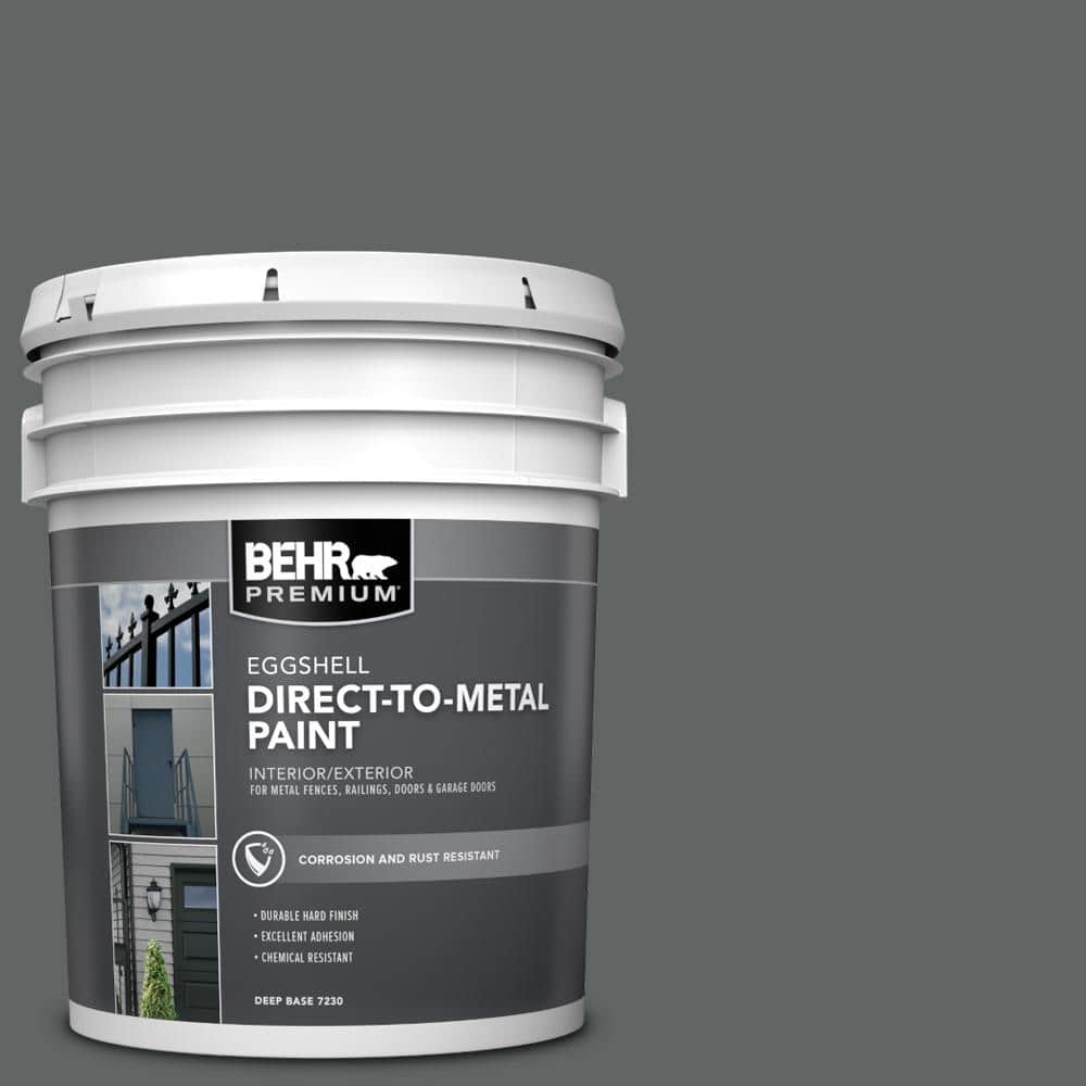 BEHR PREMIUM 5 gal. BXC41 Charcoal Eggshell Direct to Metal Interior/Exterior Paint 723005