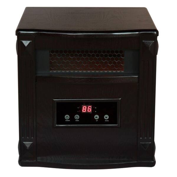 American Comfort 1500 Watt Portable Infrared Electric Heater Solid wood construction - Espresso