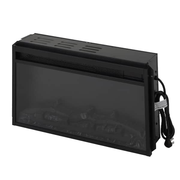 Clihome 24 in. Black Electric Fireplace Insert with Remote Control