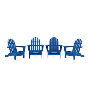 Icon Royal Blue 4-Piece Plastic Adirondack Chair Patio Seating Set
