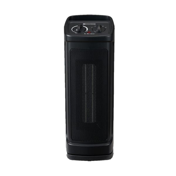 1500W Space Heater, Portable Electric Heater with Adjustable Thermostat and Remote Control, Manual, Black