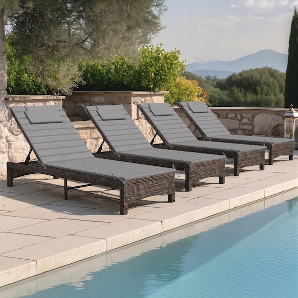 Crestlive Products 80 in. x 26 in. Outdoor Chaise Lounge Cushions in ...