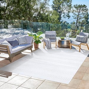 Paseo Moran Stripe Cream/Beige 6 ft. x 9 ft. Striped Indoor/Outdoor Area Rug