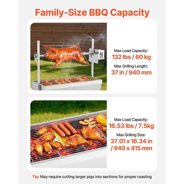 VEVOR Rotisserie Grill, 38W BBQ Outdoor Pig & Lamb Spit Roaster