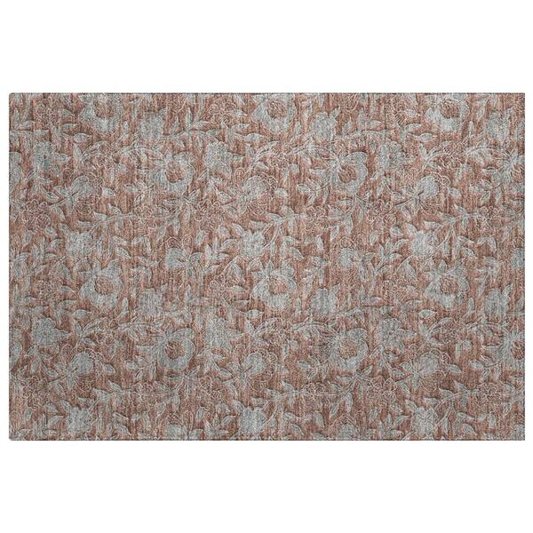 Dream Shag Premium Machine Washable Abstract ADS771 Terracotta 3 ft. x 4 ft. Area Rug