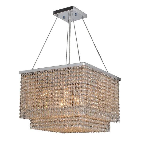 Worldwide Lighting Prism Collection 9-Light Chrome Chandelier