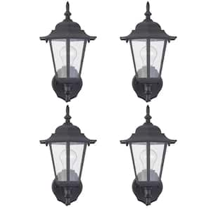 1-Light Industrial Style Metal Matte Black Wall Sconce (4-Pack)