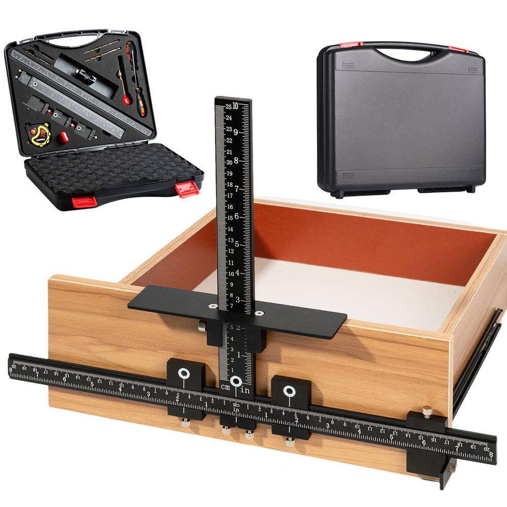 Cabinet and Drawer Aluminum Alloy Installation Template Tool Set with Center Punch for Handles and Knobs, 14-Piece price history on PriceWatchPro