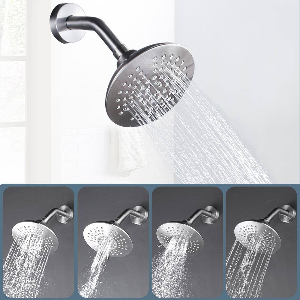 Brushed Nickel 5-Spray Wall Mounted Shower Faucet Set