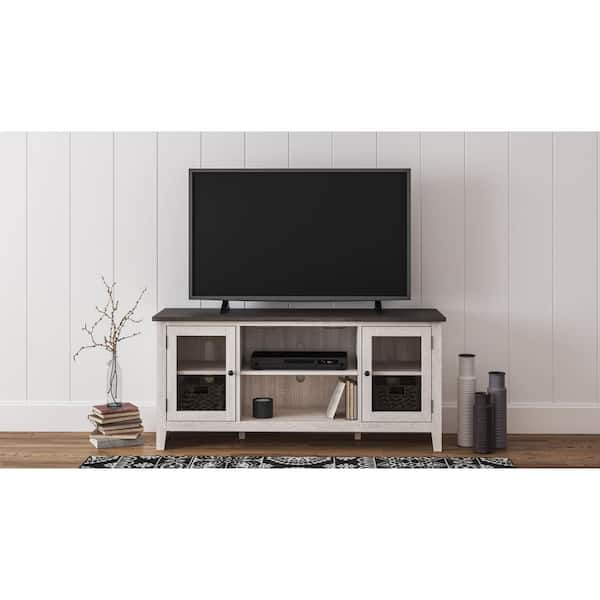 Signature DESIGN BY ASHLEY Dorrinson White/Gray TV Stand Fits TV's