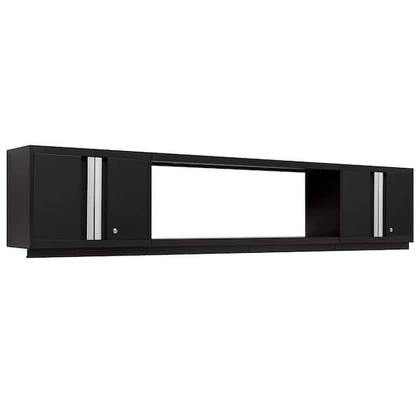 Bold Series 96 in. W x 19.58 in. H x 12 in. D 24-Gauge Steel Garage Cabinet Set in Black (3-Piece)