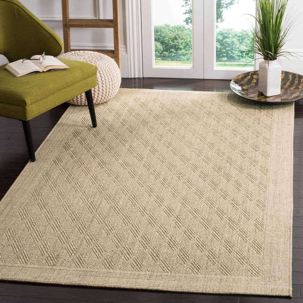 Palm Beach Sand Geometric Hand-Knotted Sisal Accent Rug