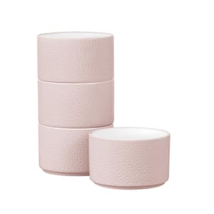 Colortex Stone Blush 3.75 in., 9 fl.oz. Porcelain Mini Bowls, (Set of 4)