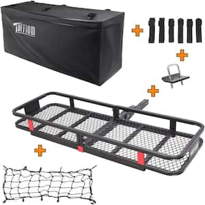 500 lbs. Capacity Hitch Mount Cargo Carrier Folding Rack with Waterproof Cargo Bag, Straps, Net and Stabilizer