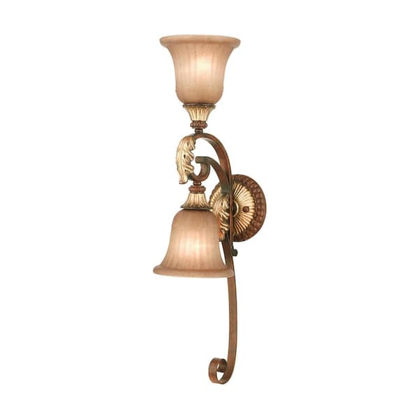Livex Lighting Villa Verona 2 Light Verona Bronze with Aged Gold Leaf Accents Wall Sconce