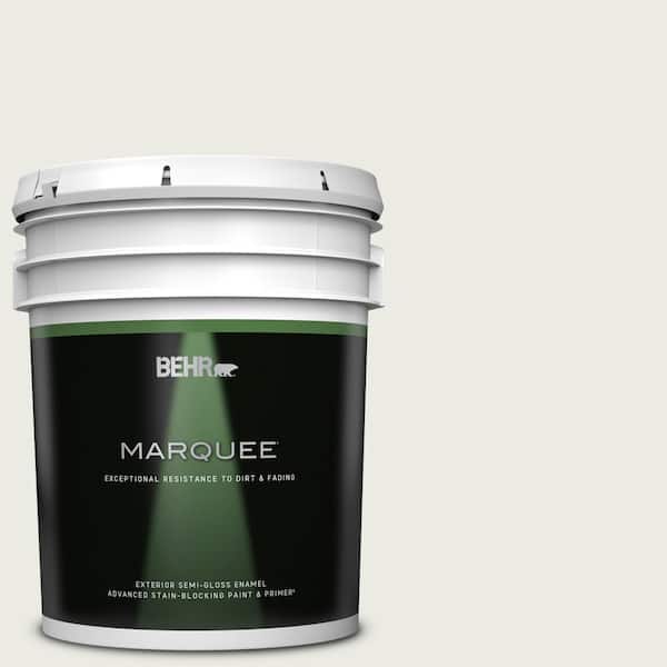 BEHR MARQUEE 5 gal. #PPU24-14 White Moderne Semi-Gloss Enamel Exterior Paint & Primer