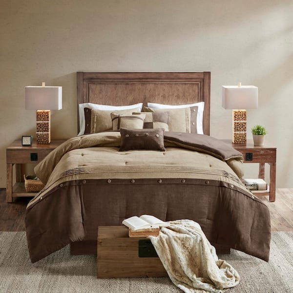 Madison Park Westbrook 7-Piece Brown Polyester Queen Comforter Set