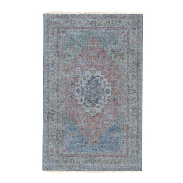 EORC Rust Hand-Woven Wool Classic Oriental Design Rug, 4 ft. x 6 ft. Area Rug