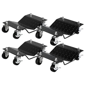 4-Pieces heavy-duty Tire Wheel Dolly, Skate Auto Repair Dollies, Vehicle Moving Dolly, 6000 lbs., Black