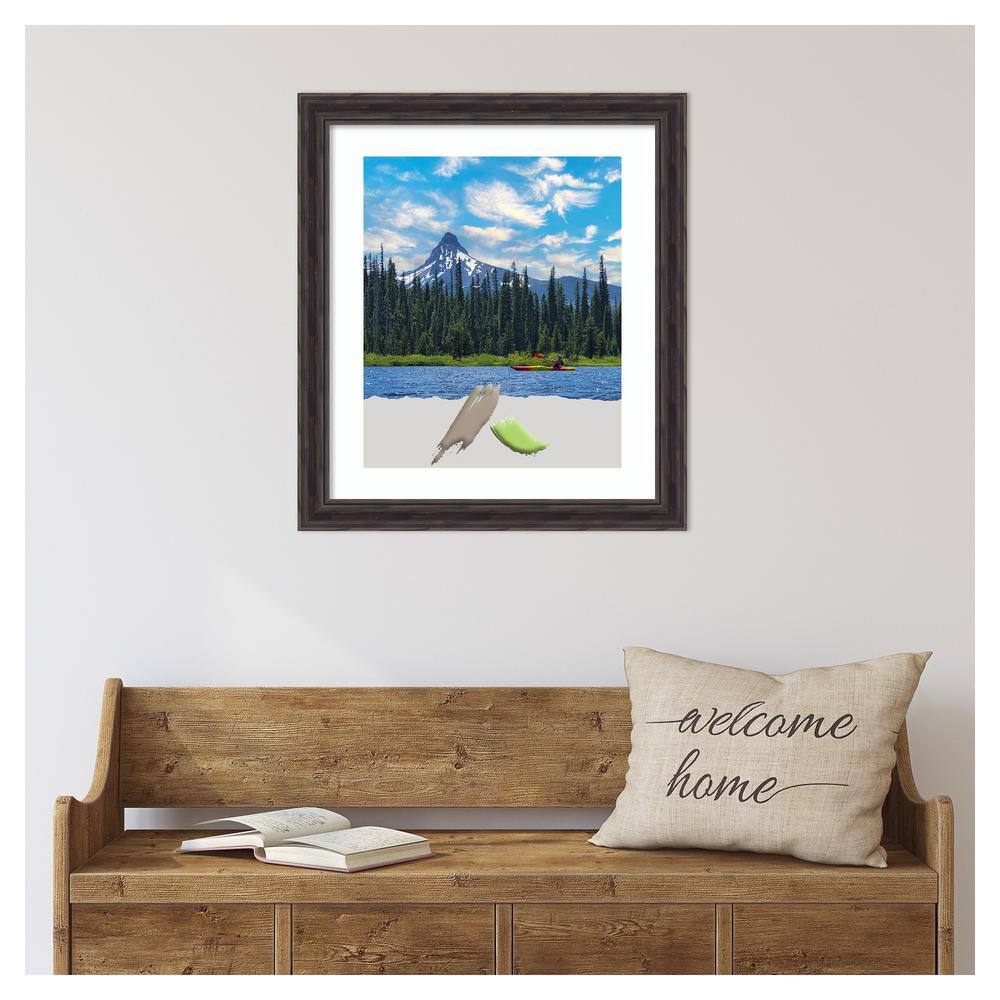 Rustic Pine Brown Narrow Distressed Wood Wall Frame