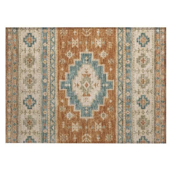 Chantille Machine Washable Indoor/Outdoor Abstract ACN3125 Terracotta 2 ft. x 3 ft. Accent Rug