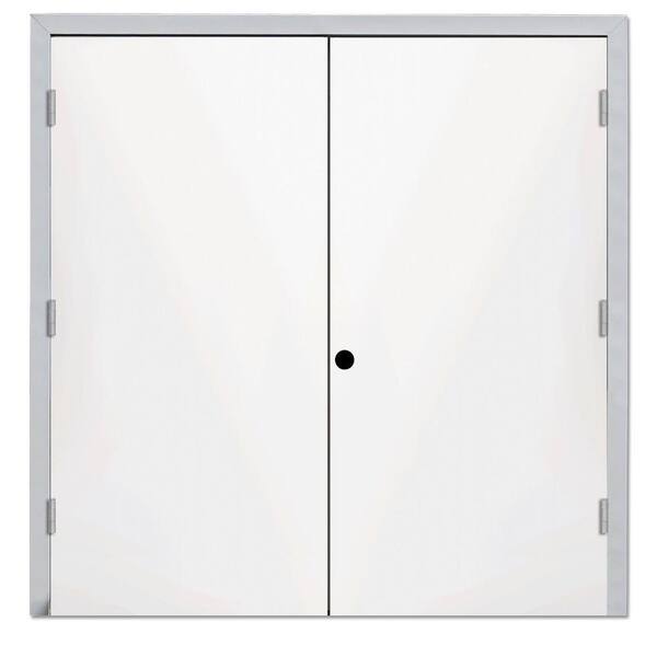Steves & Sons 48 in. x 80 in. Garden Shed White Left-Hand Outswing Primed Steel Prehung Front Door