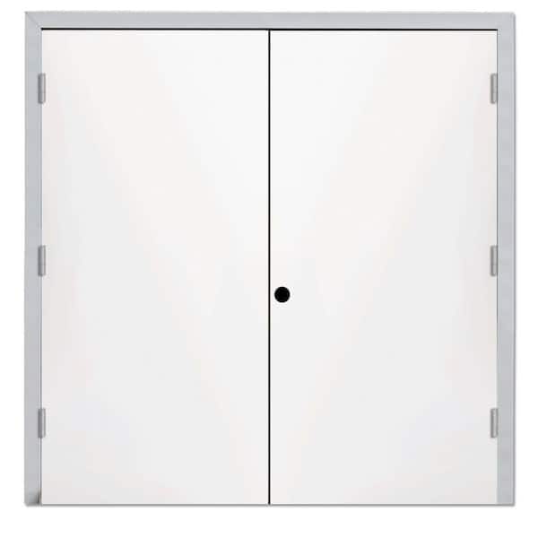 Steves & Sons 60 in. x 80 in. Garden Shed White Left-Hand Outswing Primed Steel Prehung Front Door