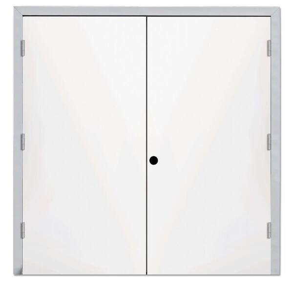 Steves & Sons 72 in. x 80 in. Garden Shed White Left-Hand Outswing Primed Steel Prehung Front Door