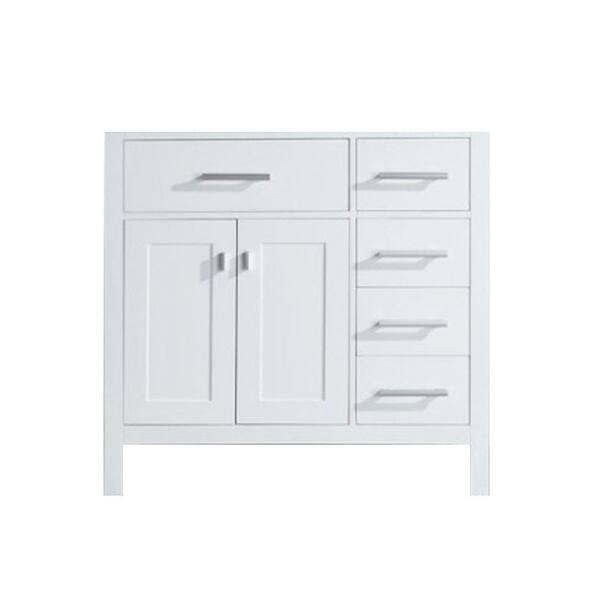 Design Element London 35.5 in. W x 21.5 in. D Vanity Cabinet Only in White with Right Drawer