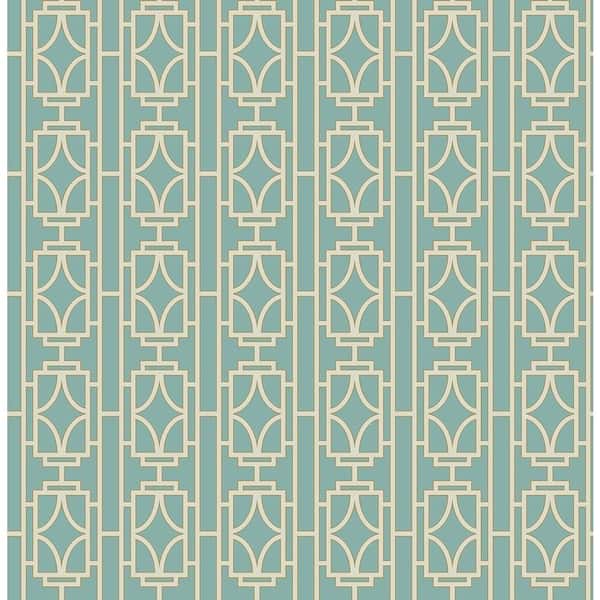 Beacon House Empire Turquoise Lattice Wallpaper Sample