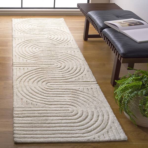 Southampton 2 ft. x 12 ft. Ivory Geometric Runner Rug