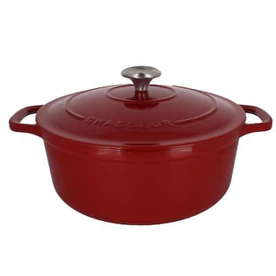 Bruntmor 3 qt. Enameled Cast Iron Balti Dish with Wide Loop Handles Fire  Red, Small SC304-MF - The Home Depot