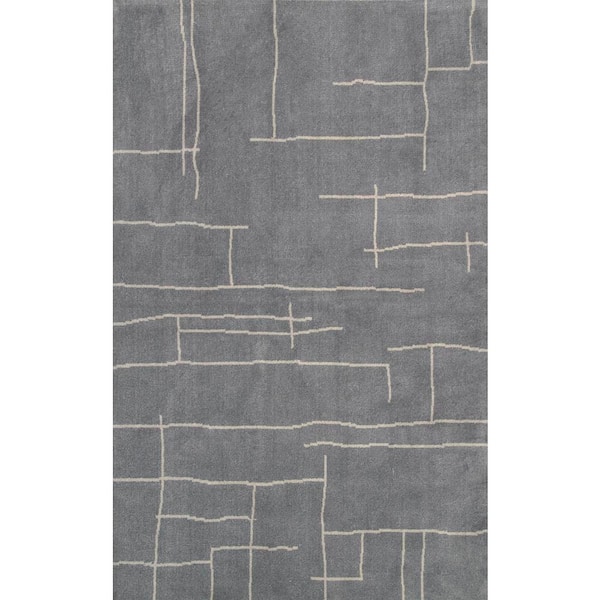nuLOOM Vincente Contemporary Abstract Gray 4 ft. x 6 ft. Area Rug