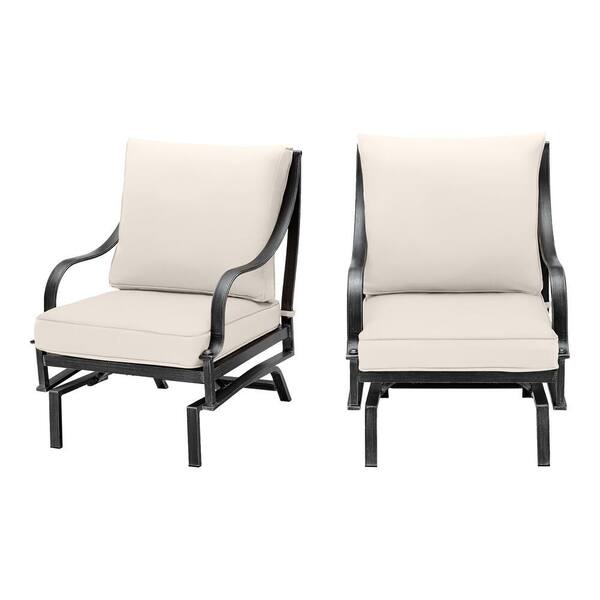 highland point black pewter aluminum outdoor patio rocking lounge chair